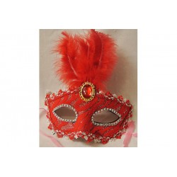Mask venetiansk röd/silver...