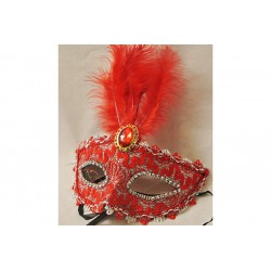Mask venetiansk röd/silver...