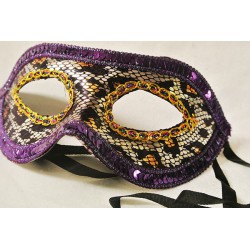 Mask venetiansk lila/leopard